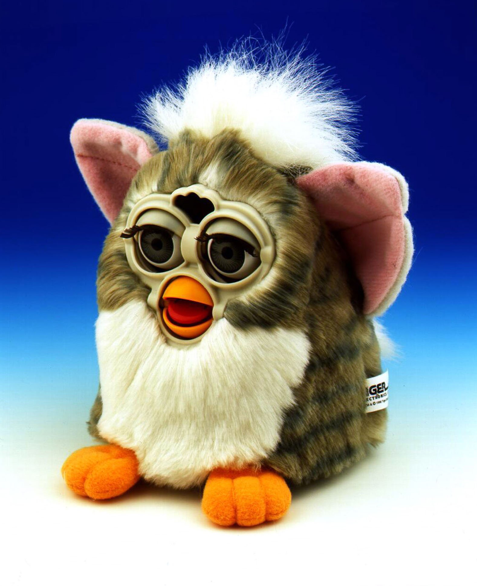 A new interactive toy, Furby, made by Tiger Electronics, is expected to be the latest craze with kids. The cuddly standalone animatronic pet, interacts with the environment through sight, touch, hearing and physical orientation. The toy is scheduled for release October 2, 1998. (photo by ho)