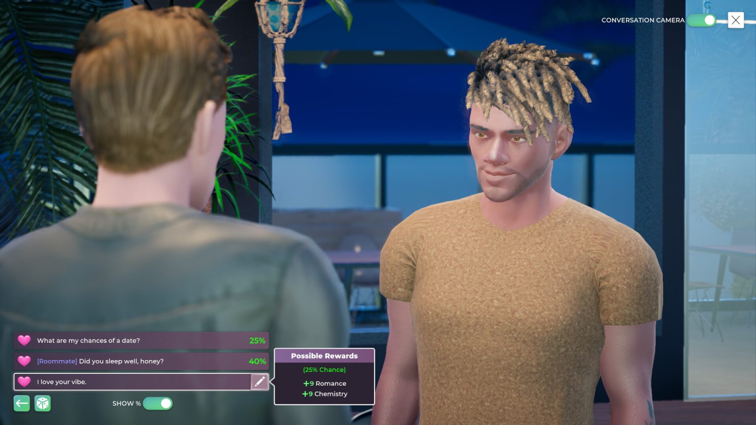 Two characters talking in Life By You