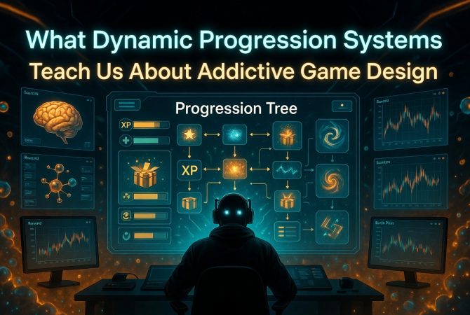 What Dynamic Progression Systems Teach Us About Addictive Game Design