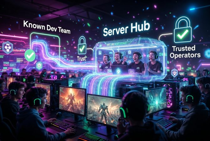 Why Players Often Trust a Game More When They Know Who Runs the Whole Network
