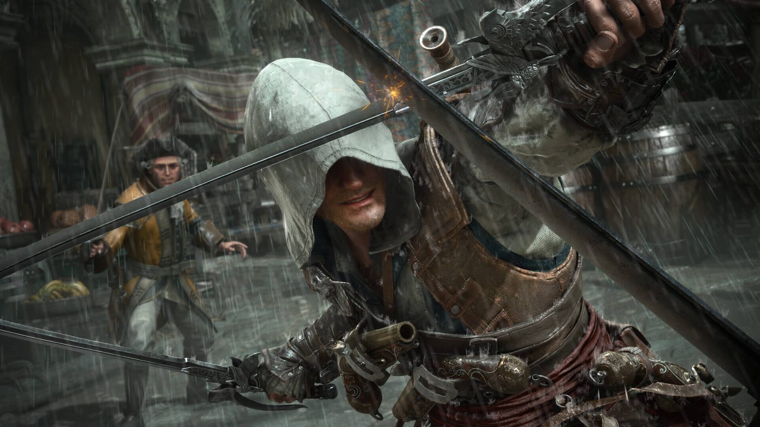 Edward clashing blades in Assassin's Creed: Black Flag Resynced