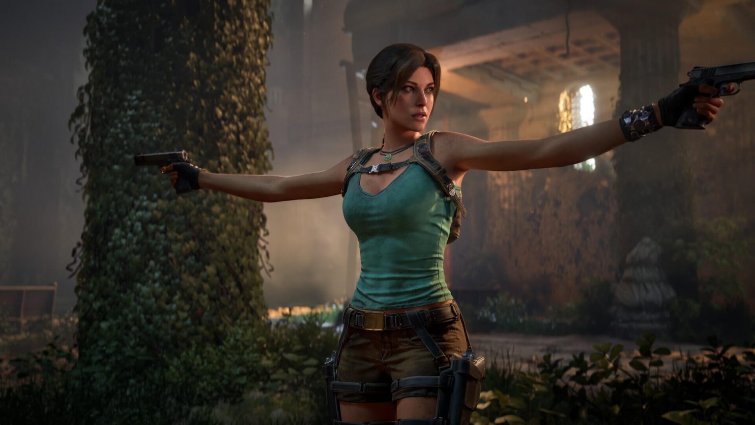 Lara with her guns held out in Tomb Raider: Legacy of Atlantis